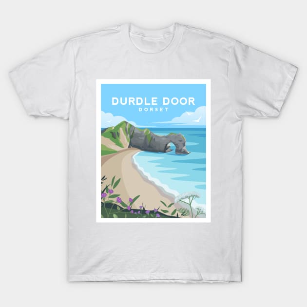 Durdle Door, Jurassic Coast of Dorset T-Shirt by typelab